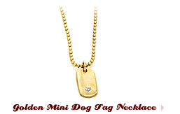 Golden Mini Dog Tag Necklace